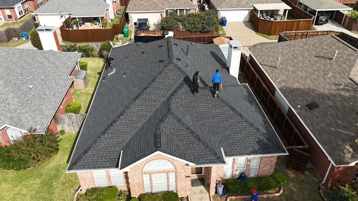 Slate & Tile Roof Repair work in progress on a Roeland Park property